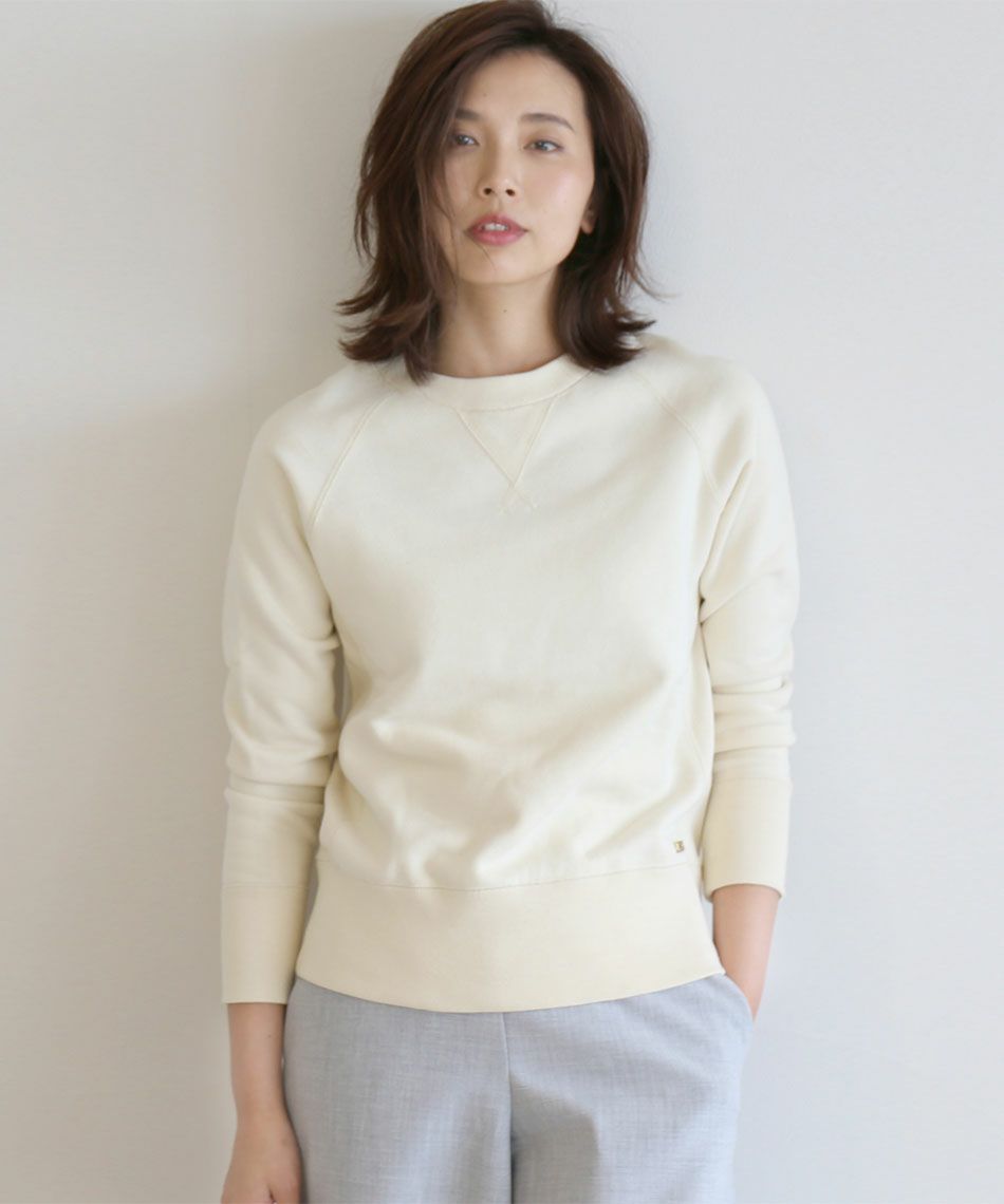 最終値下！タグ付き未使用MICA&DEAL度詰裏毛スエットラグランスリーブ40 MICA&DEAL トレーナー スウェット 度詰裏毛ラグランスリーブプル
