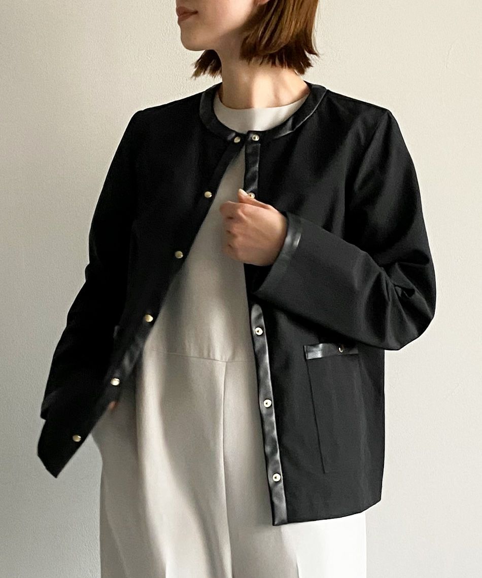 [50%off]【Traditional weatherwear】ノーカラー ショートジャケット-ARKLEY/0322107001