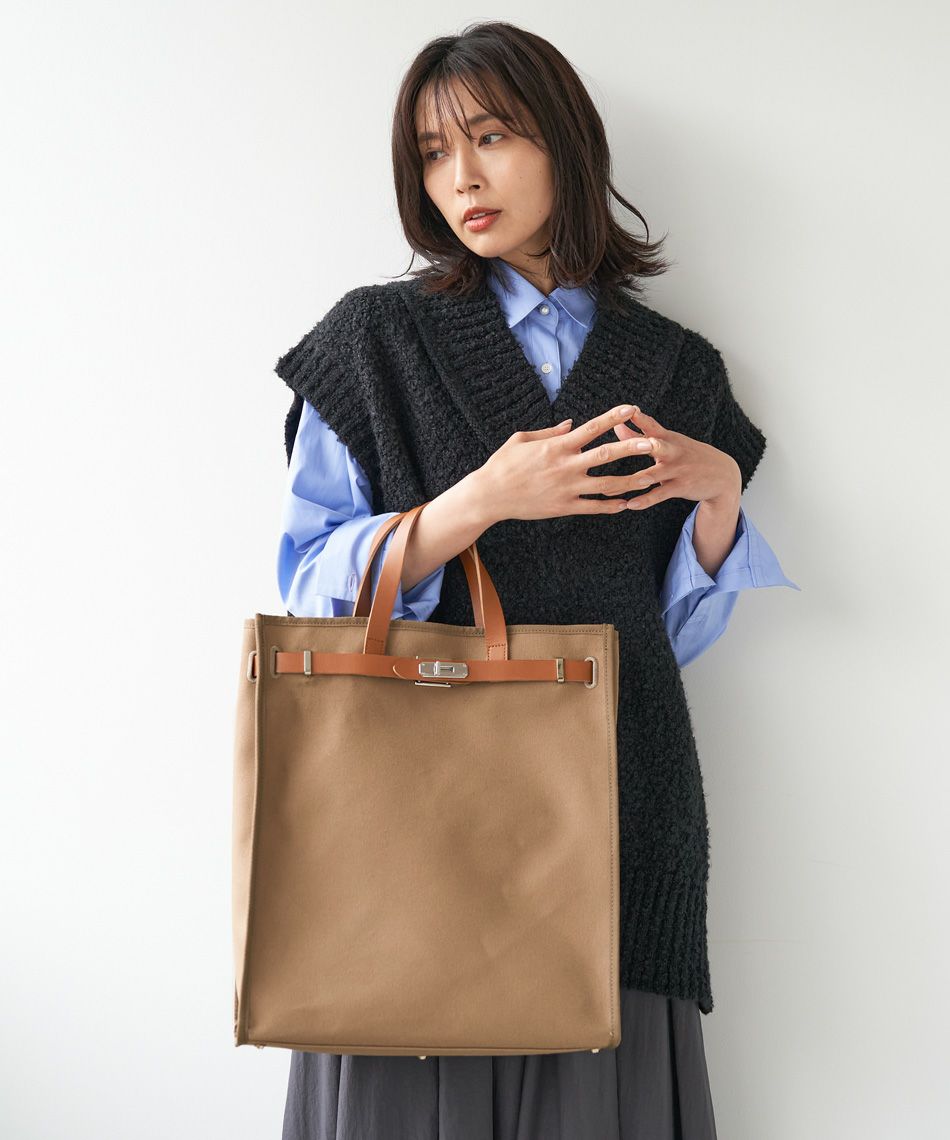 sita parantica】キャンバス×レザートートバッグ-CANVAS×LEATHER  