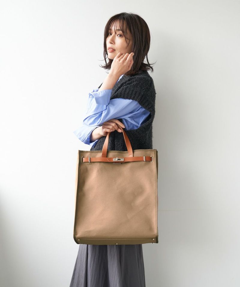 sita parantica】キャンバス×レザートートバッグ-CANVAS×LEATHER