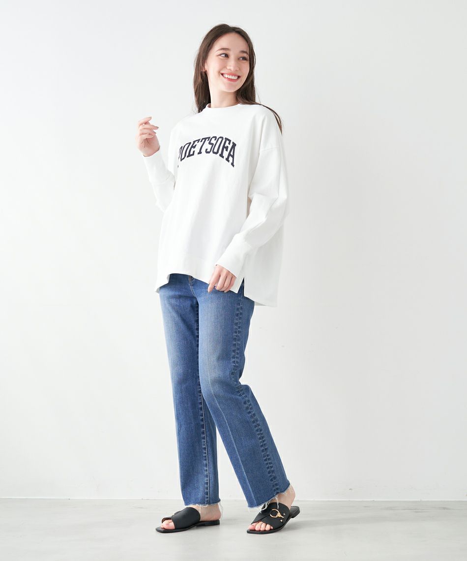 5516✾レッドカード✾セミフレアフリンジデニムパンツ/カットオフ/伸縮/25 RED CARD TOKYO セール 50％OFF レッドカード レディース サン
