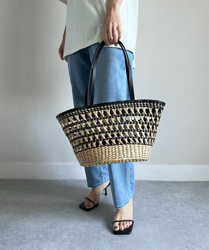 【MAISON N.H PARIS】バスケットトートバッグKOHIMA BASKET TOTE BAG /0323110122 MICA