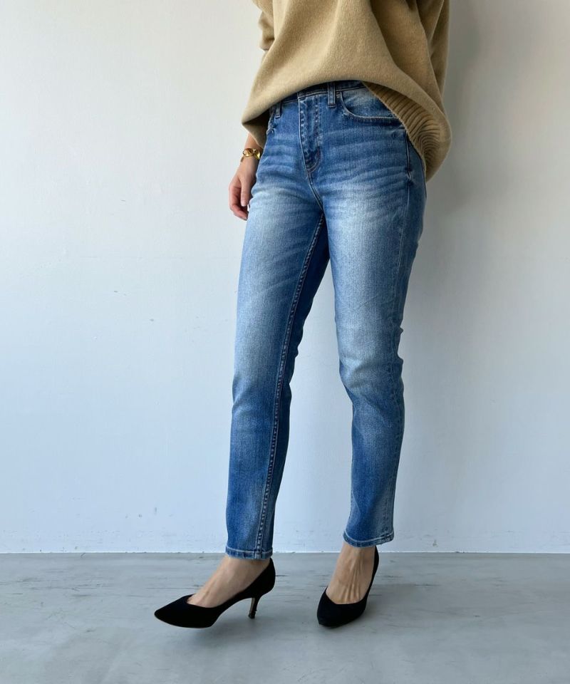 Healthy DENIM】別注/ミッドライズテーパードデニム-H.Salt