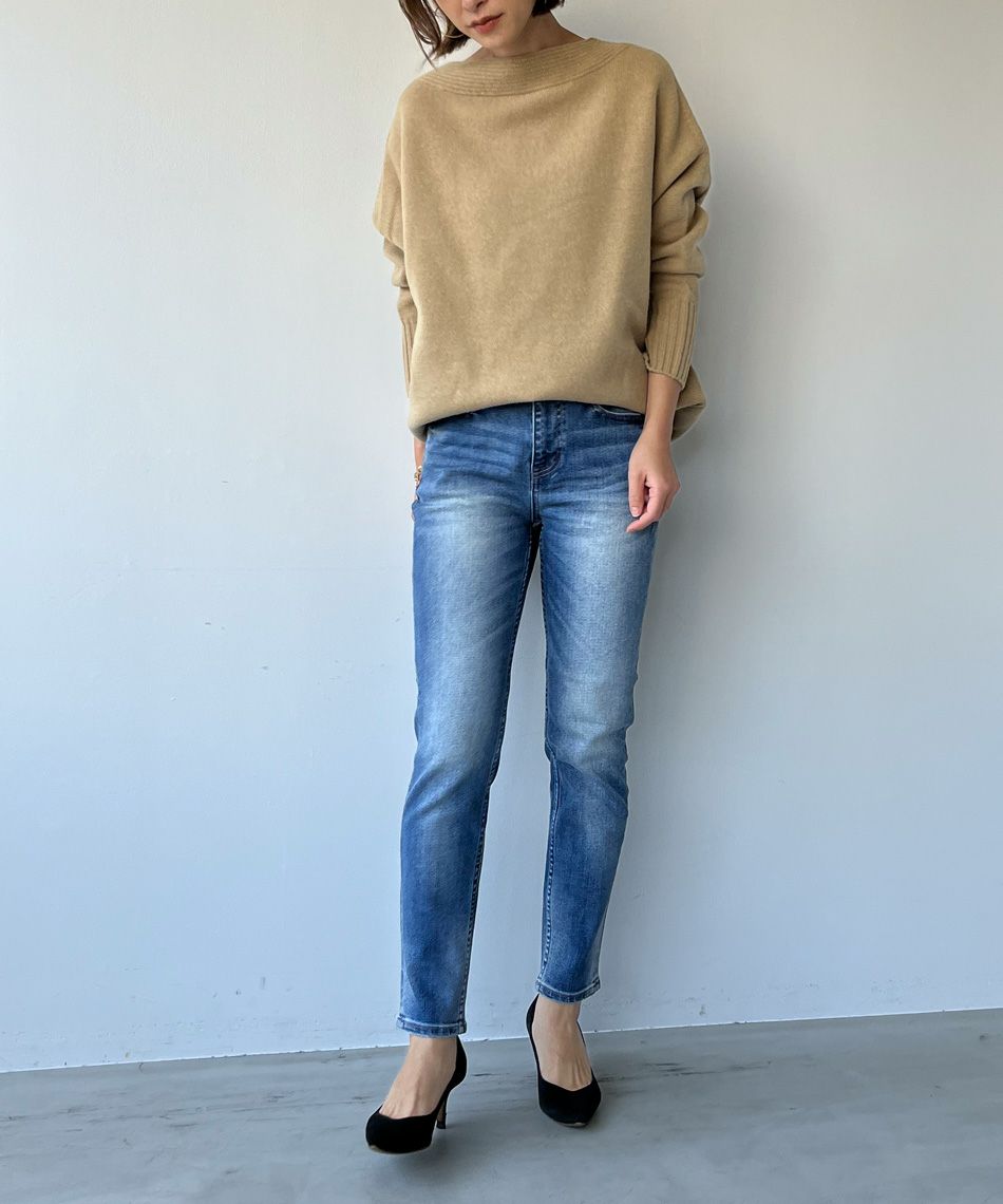 Healthy DENIM】別注/ミッドライズテーパードデニム-H.Salt