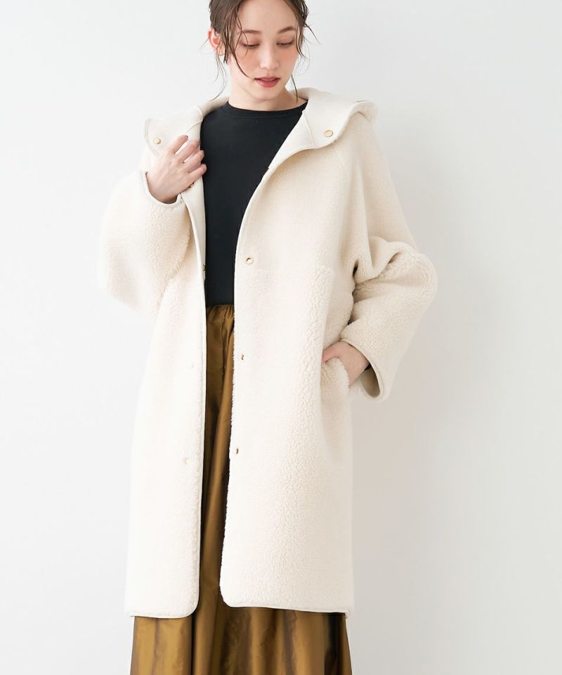 リバーシブルフーデッドロングボアコート/0123307238 | MICA&DEAL ONLINE STORE