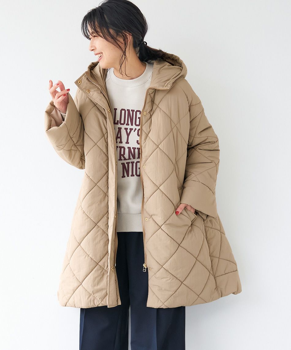 フーデッドキルトフレアコート/0123307242 | MICA&DEAL ONLINE STORE