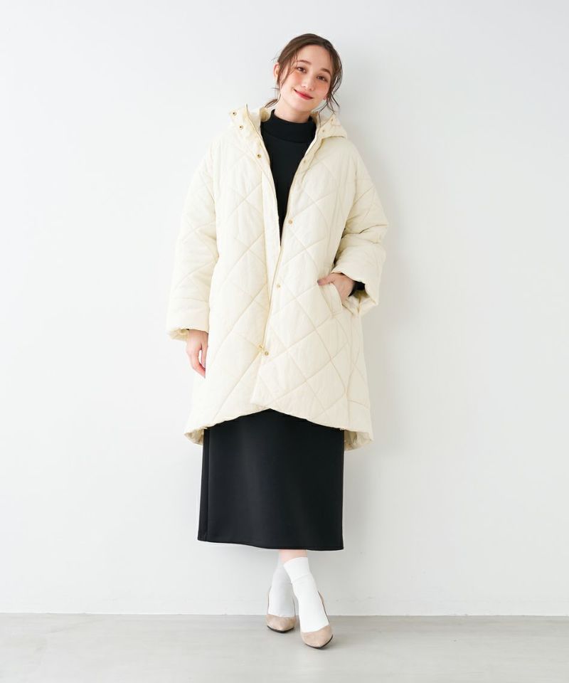 30%off]フーデッドキルトフレアコート/0123307242 | MICA&DEAL ONLINE