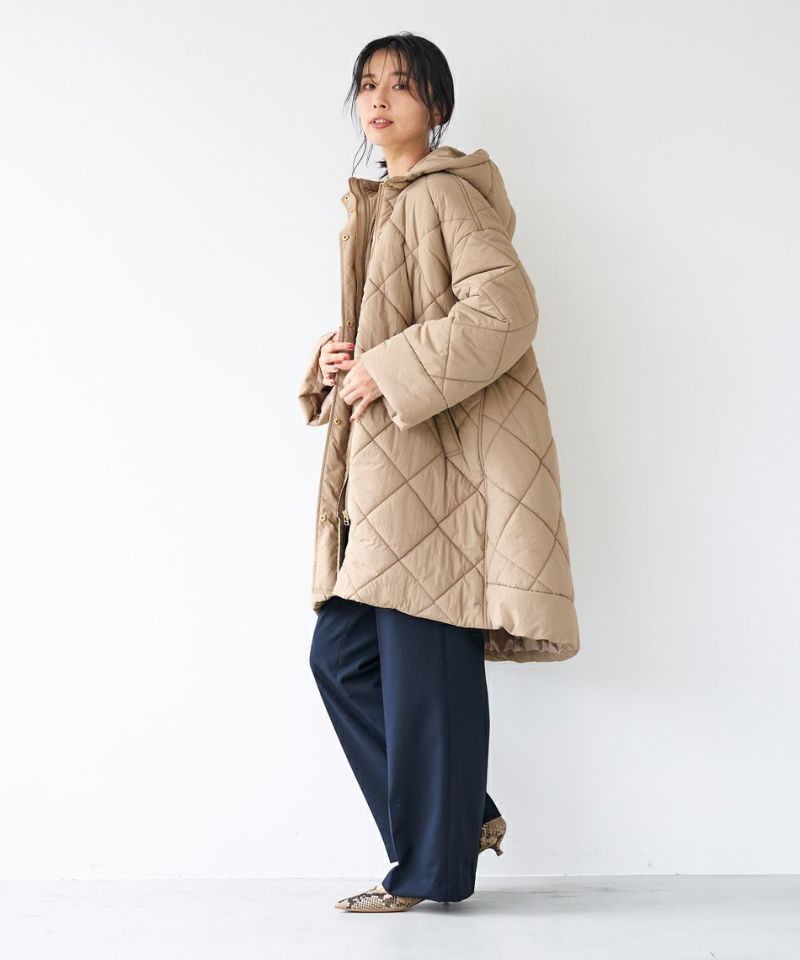 50%off]フーデッドキルトフレアコート/0123307242 | MICA&DEAL ONLINE ...