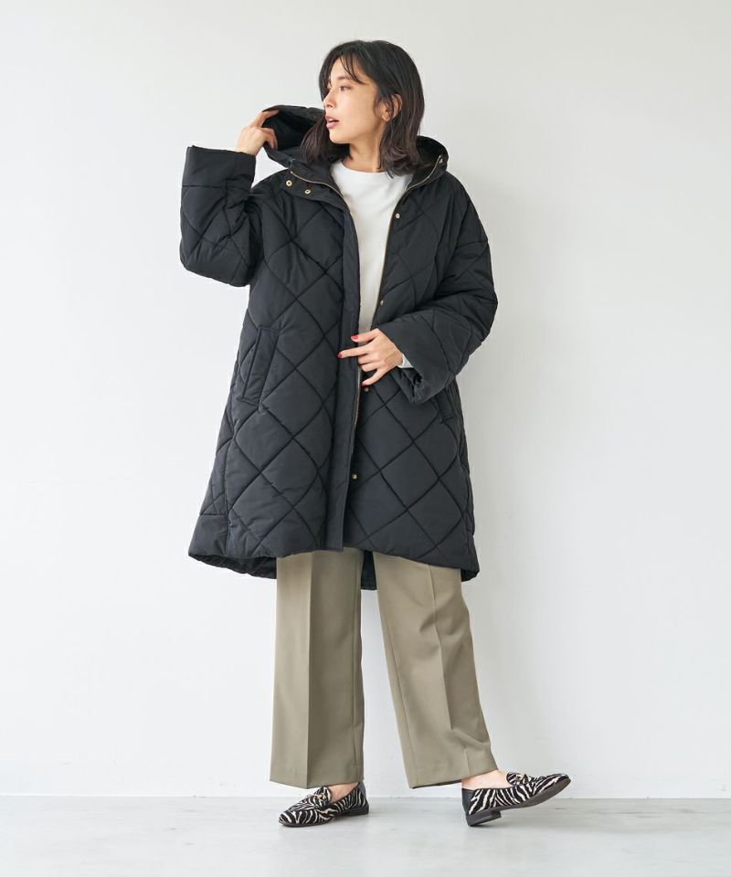 30%off]フーデッドキルトフレアコート/0123307242 | MICA&DEAL ONLINE