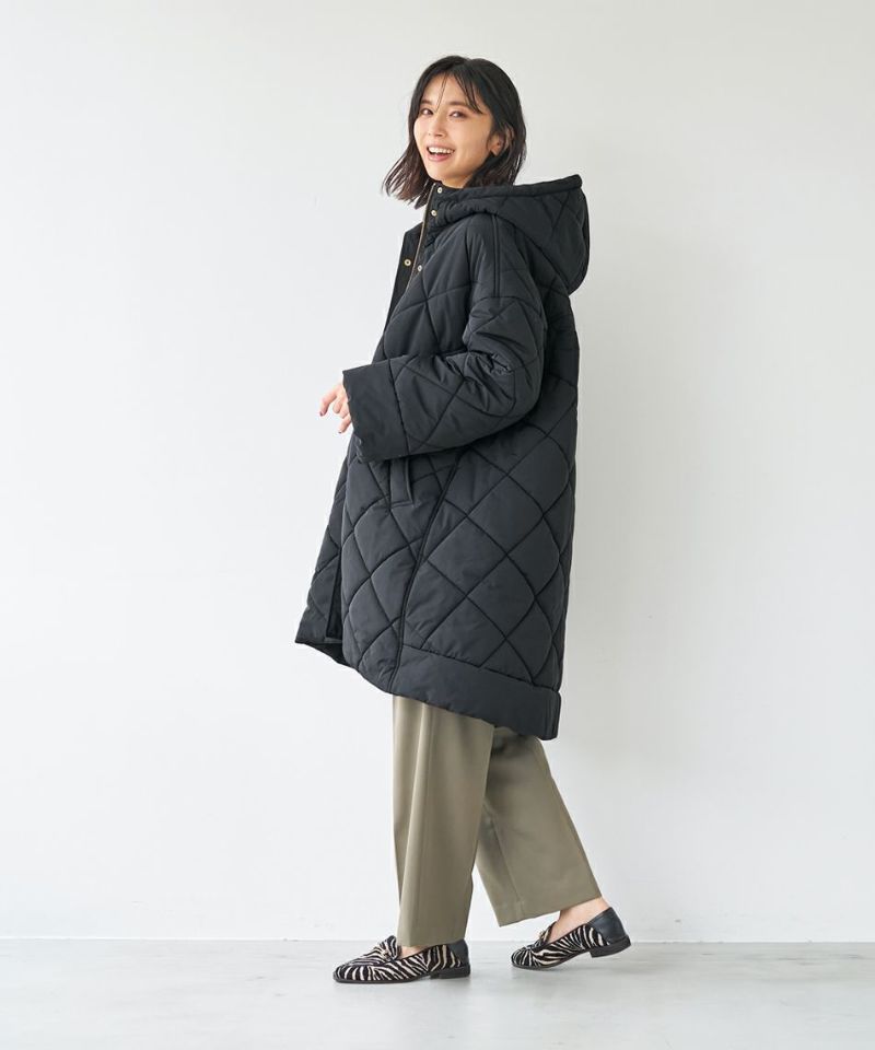 50%off]フーデッドキルトフレアコート/0123307242 | MICA&DEAL ONLINE 