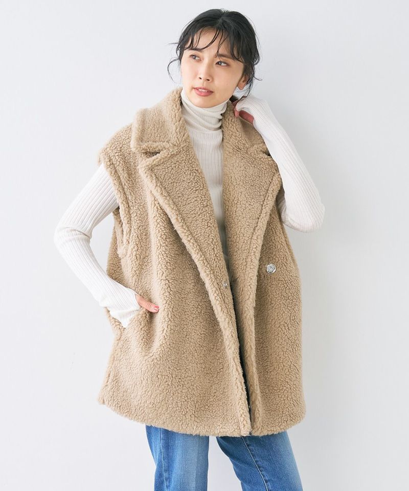 【ADAWAS】フェイクムートンベスト-FAKE MOUTON GILET/0323305016 | MICA&DEAL ONLINE STORE