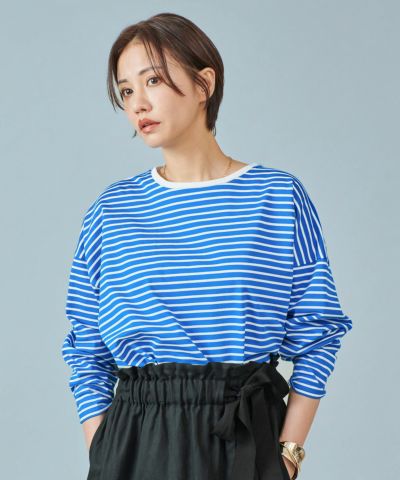 marmors】border long t-shirt/0224109008 | MICA&DEAL ONLINE STORE