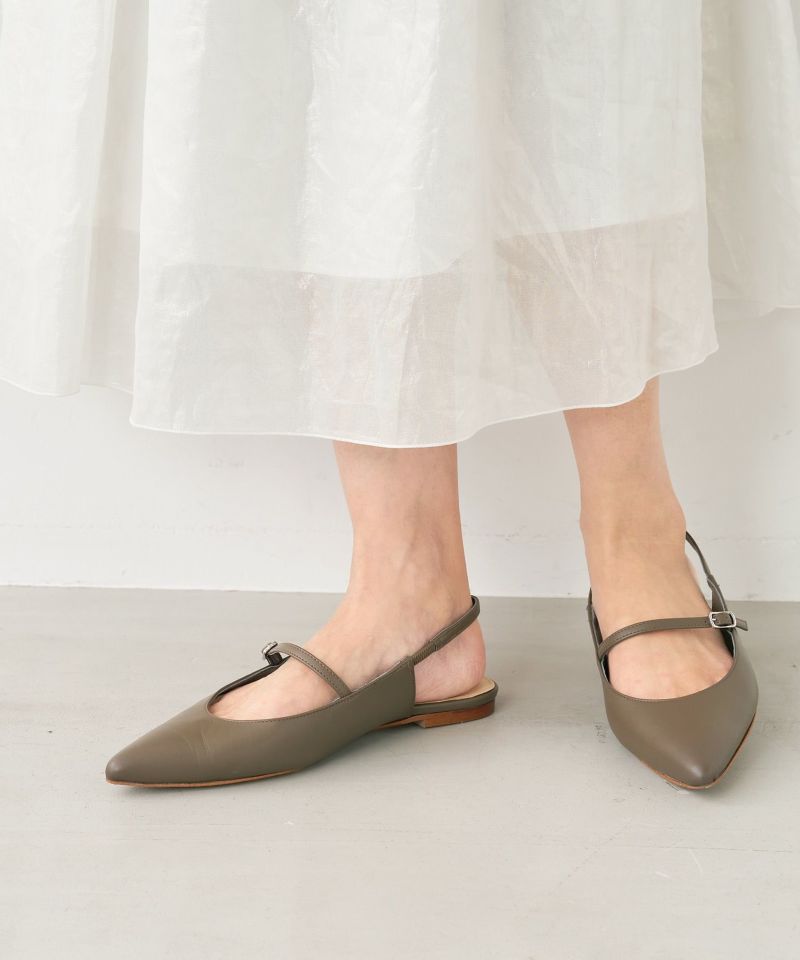 HEWN】PTD スリングバックフラットシューズ-Pointed sling back