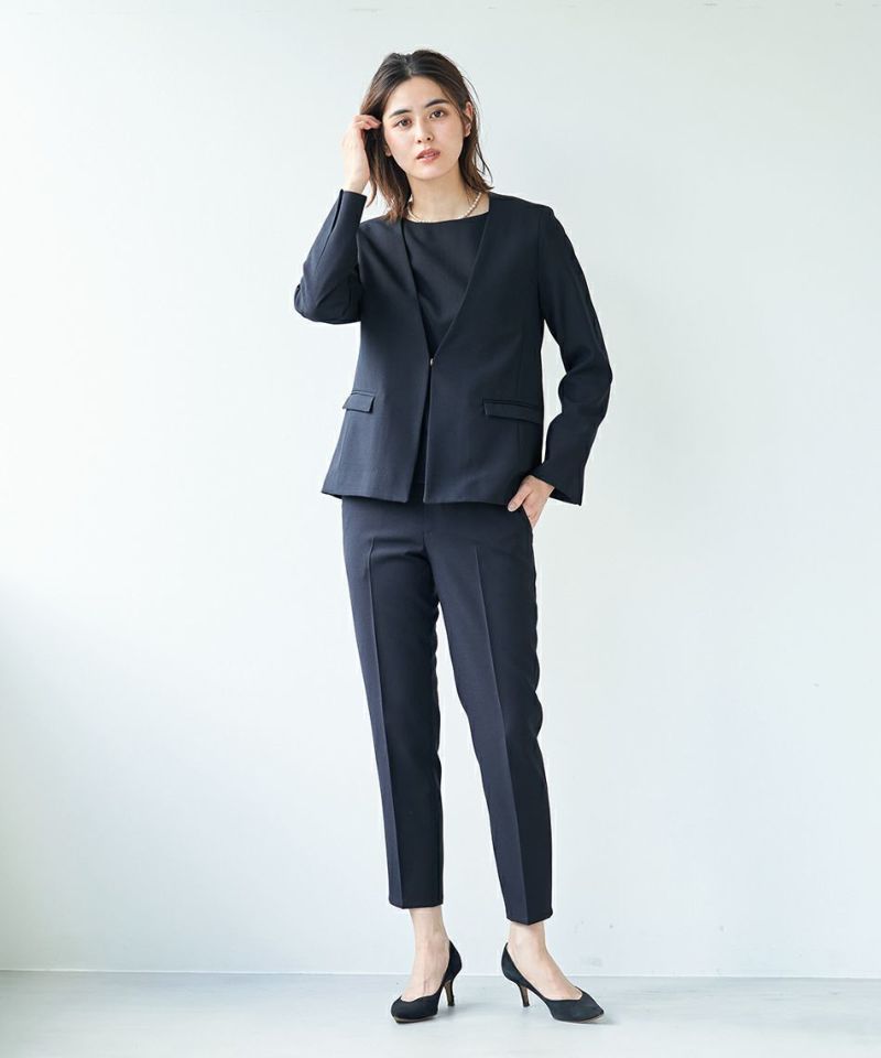 MICA&DEALノーカラージャケット 38ネイビーマイカアンドディール