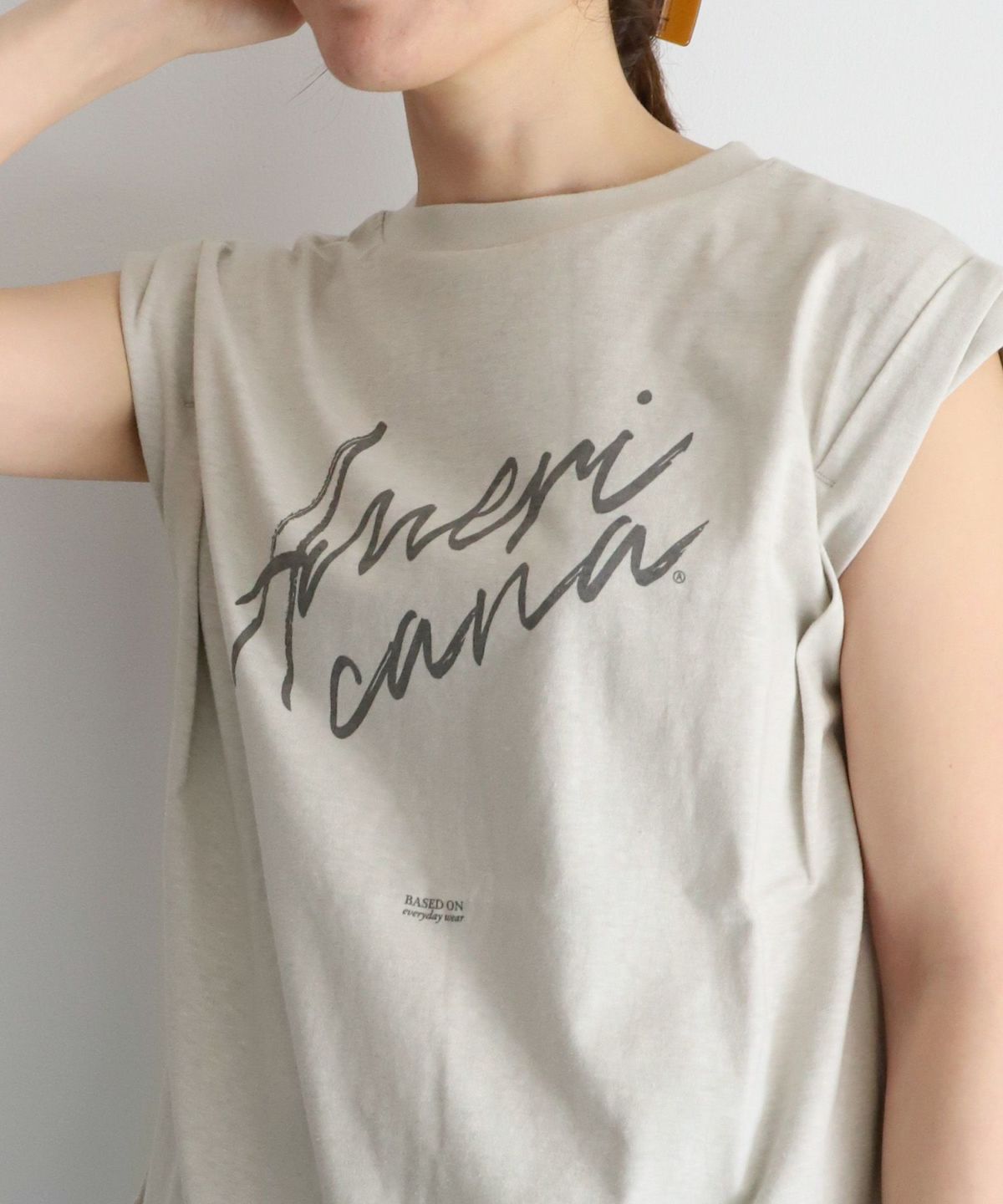 AMERICANA】別注-ロゴロールアップT-shirt/0324109033 | MICA&DEAL 