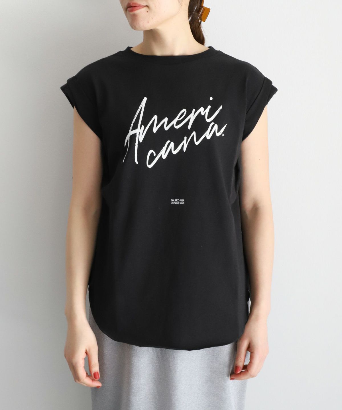 AMERICANA】別注-ロゴロールアップT-shirt/0324109033 | MICA&DEAL 