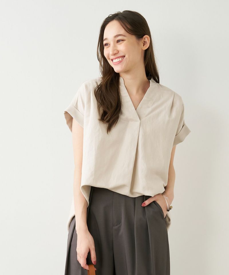 リネンタックショルダーブラウス/0124201090 | MICA&DEAL ONLINE STORE