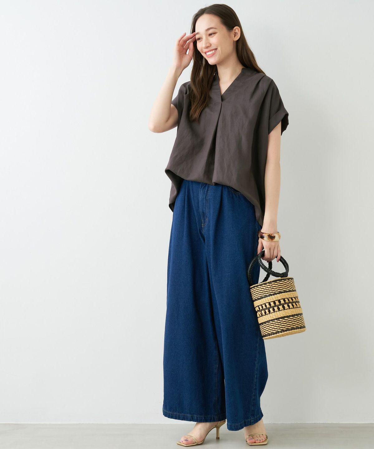 リネンタックショルダーブラウス/0124201090 | MICA&DEAL ONLINE STORE