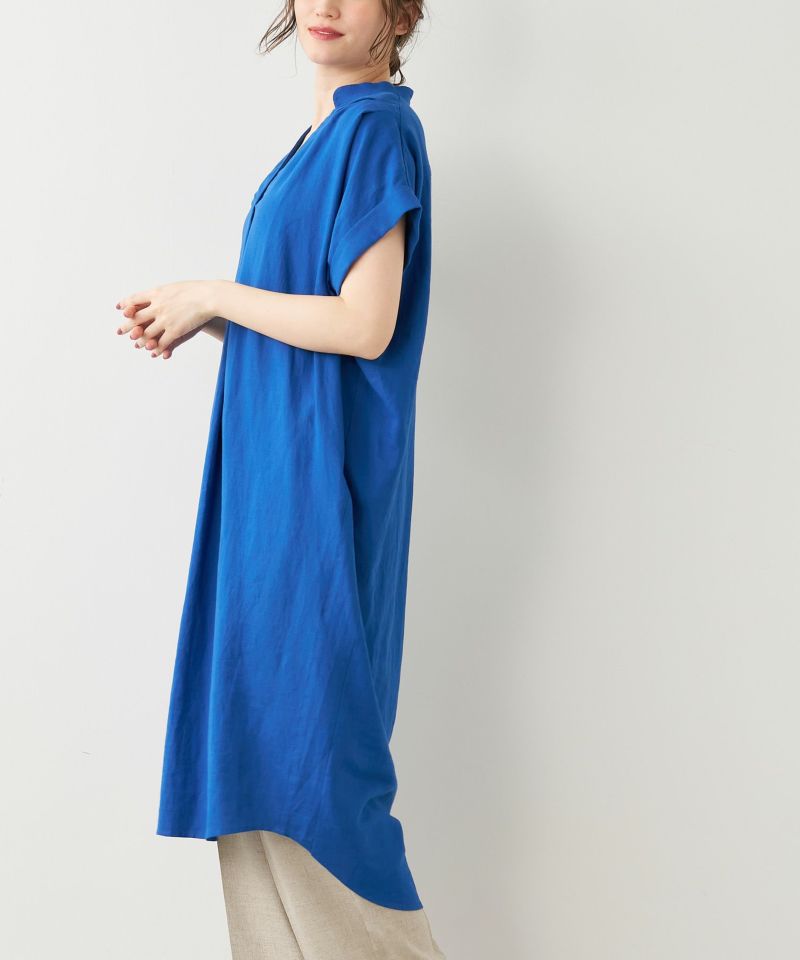 MICA&DEAL／売れ筋商品|||マイカ＆ディールのインド綿コットンスラブウエストタックワンピース/0124204122　 手洗い可能！ MICA&DEAL /マイカアンドディール】リネン サマードレス