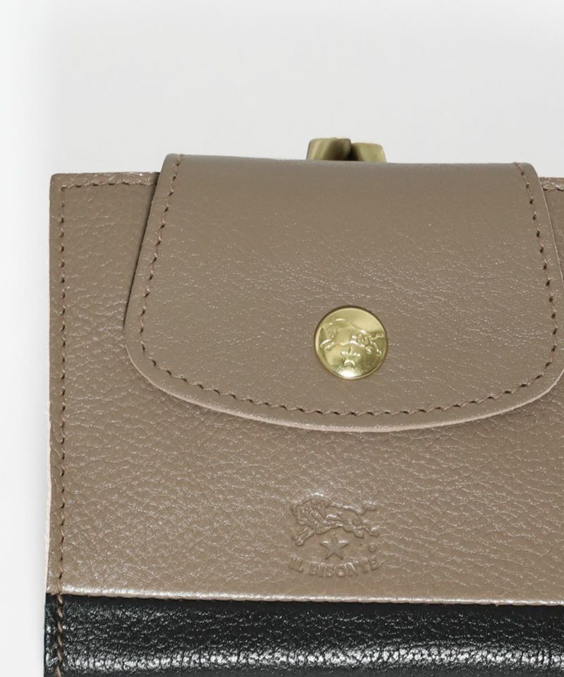 極美品✨ IL BISONTE 二つ折り財布 ウォレット がま口 バイカラー 極美品✨ IL BISONTE 二つ折り財布 ウォレット がま口 バイ