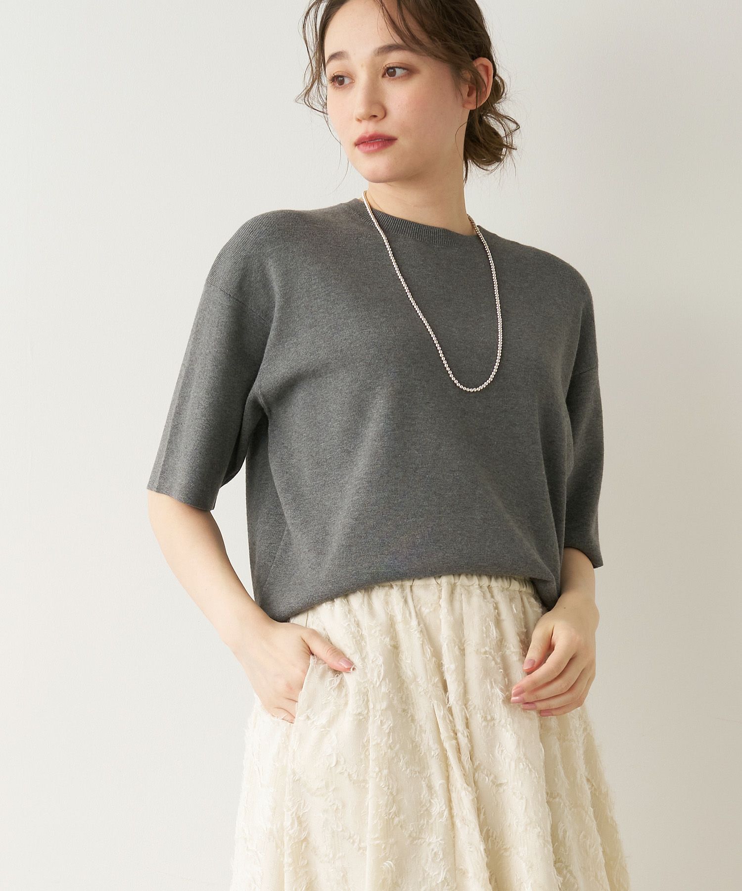 総針ニットT-shirt/0124308195 | MICA&DEAL ONLINE STORE 