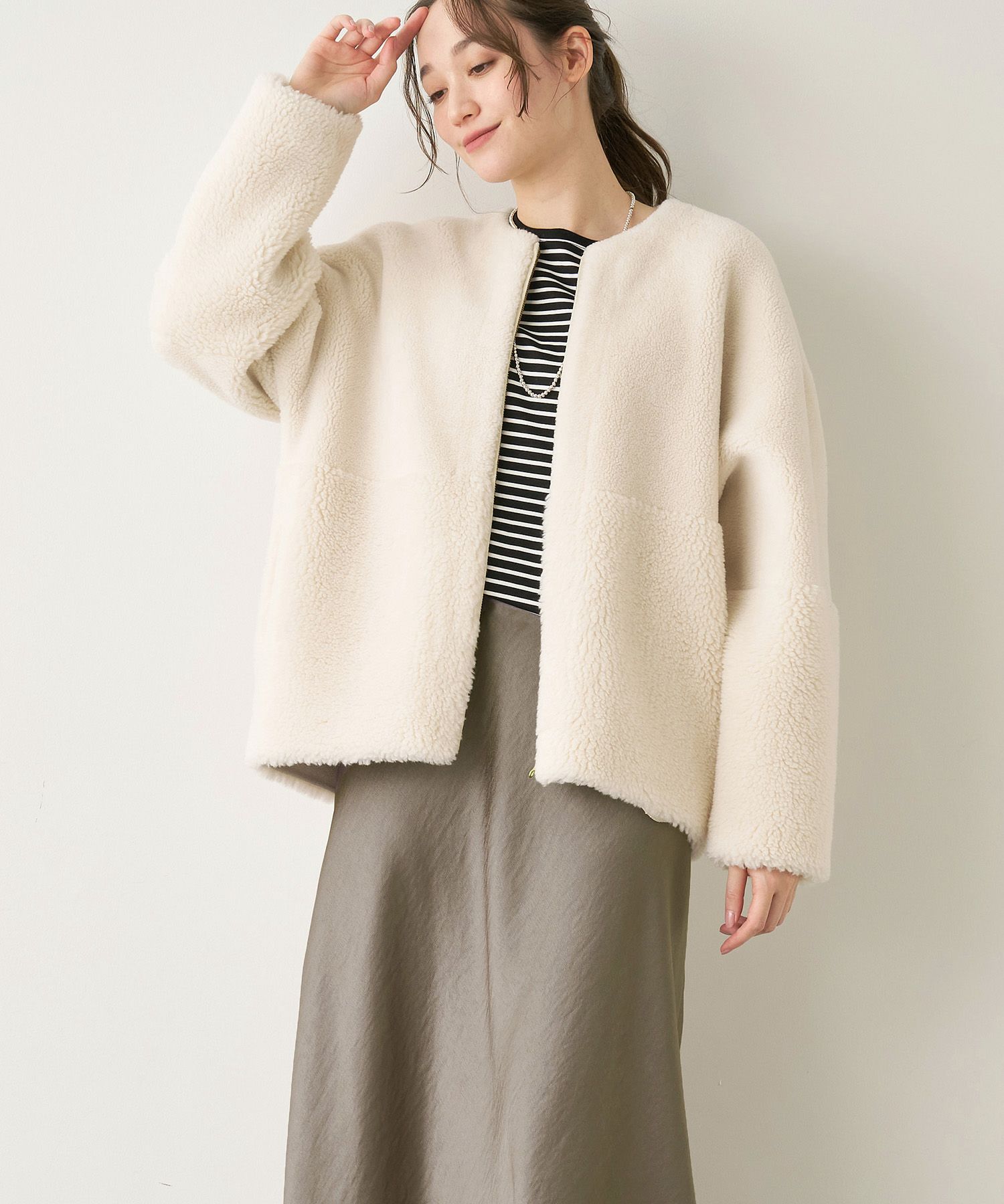 綺麗❗️ボアショートコート ふわふわモヘア 肌寒い 可愛い✨ ブラック 