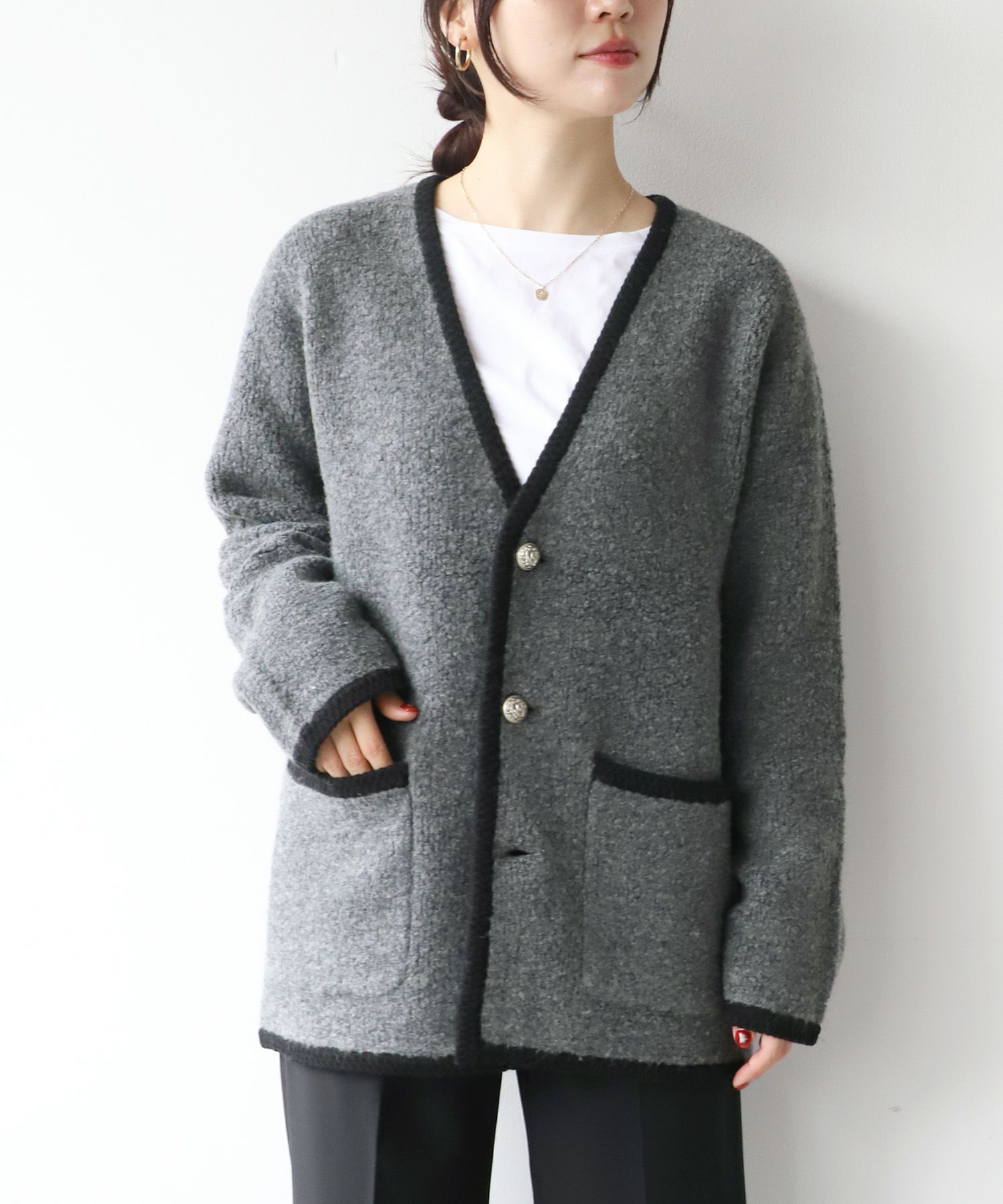 ADAWAS】ループニットジャケット-LOOP KNITTED JACKET/0324308005 