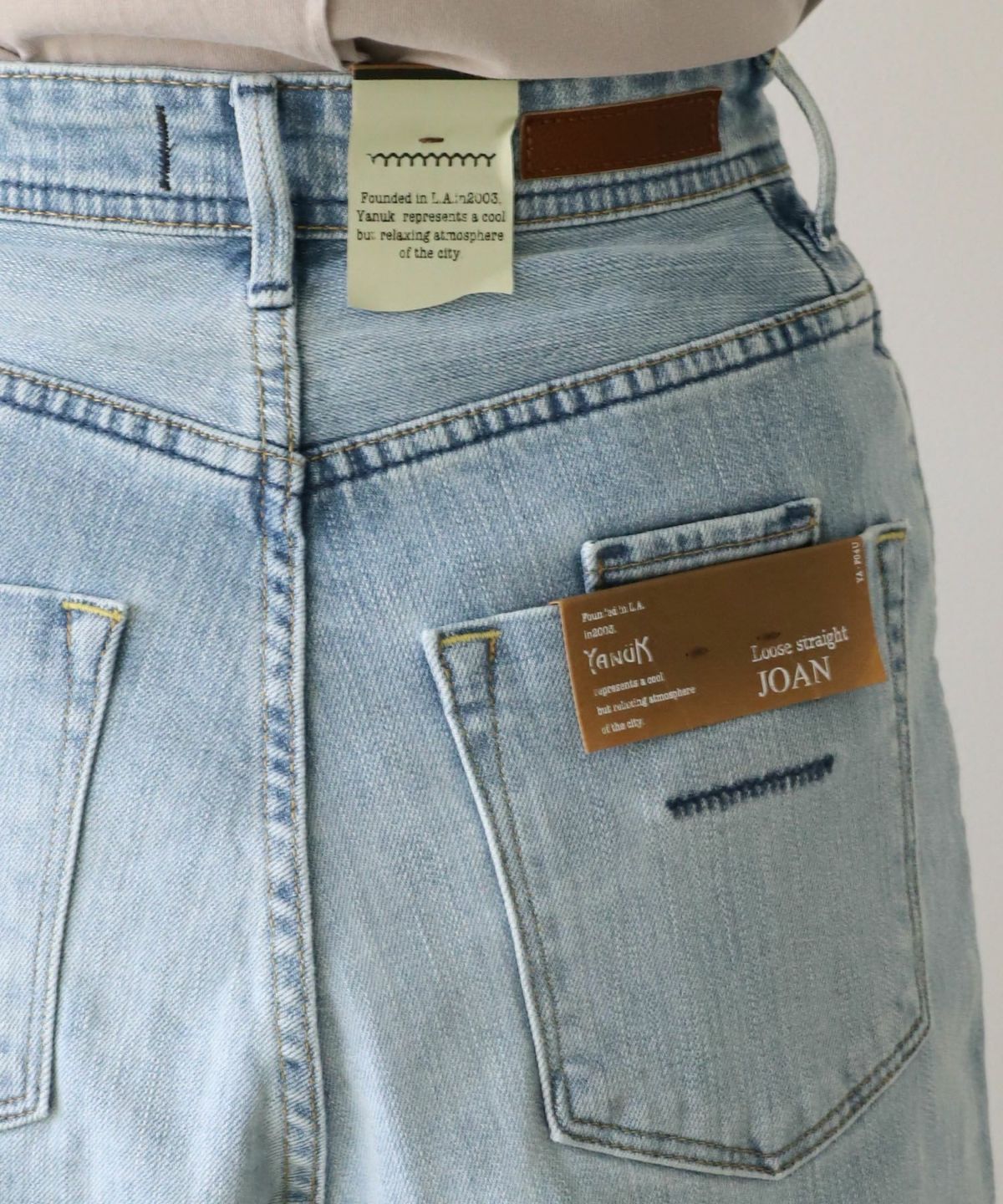 mememe　新品　YANUK（ヤヌーク）　ルーズストレート YANUK】ルーズストレートデニム-Joan Loose Straight/0324303008