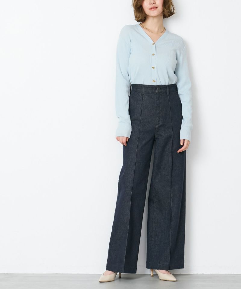 YANUK】ピンタックストレートデニムパンツ-Pintuck Straight