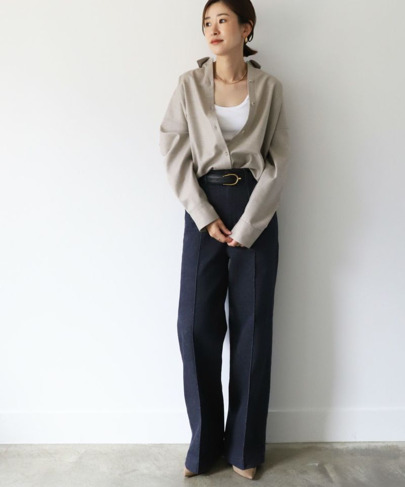 パンツ YANUK anuans Pintuck Straight 期間限定20%off]【YANUK】ピンタックストレートデニムパンツ