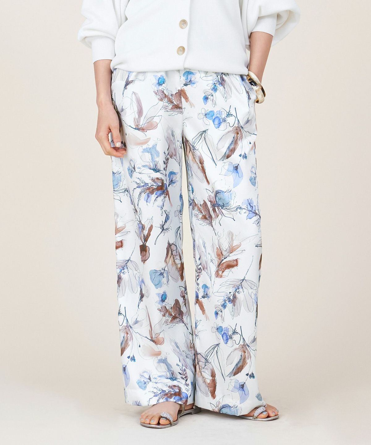 50%off]【marmors】flower print straight pants /0225103018
