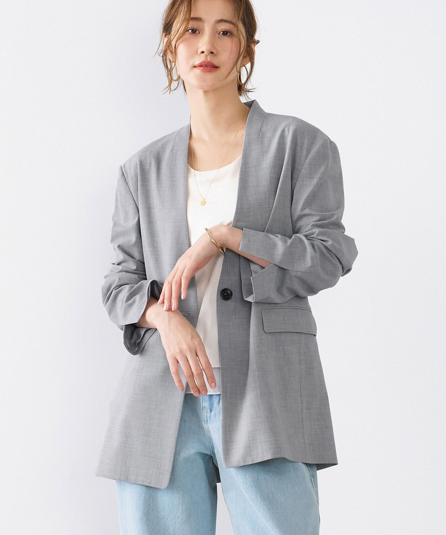 50%off]ノーカラージャケット/0125105013 | MICA&DEAL ONLINE STORE