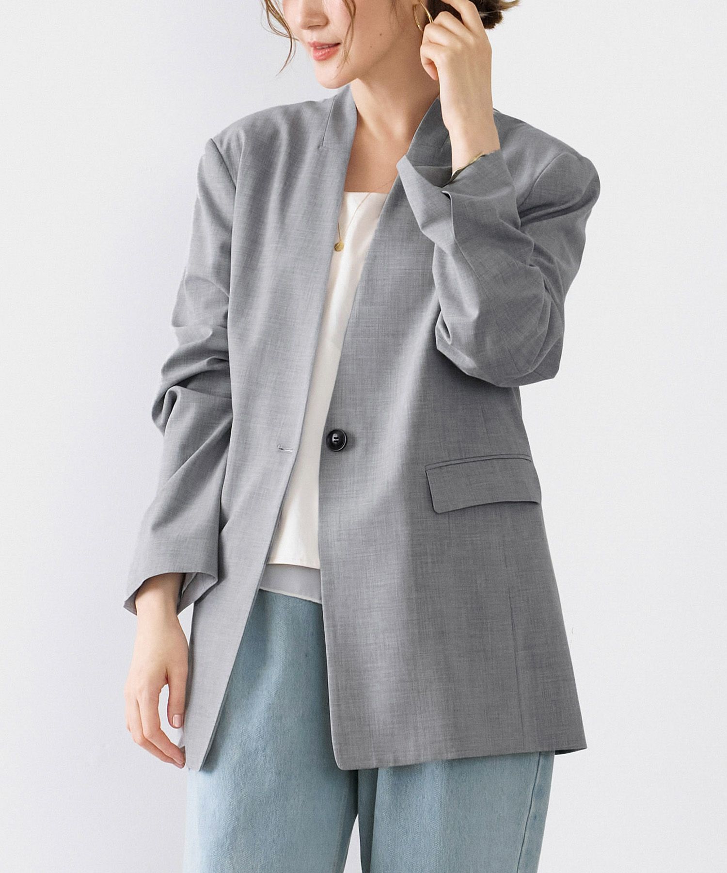 【新品】MICA&DEAL ノーカラージャケット ブルゾン 日本製 MICA＆DEAL｜ノーカラージャケット | Rakuten Fashion(楽天