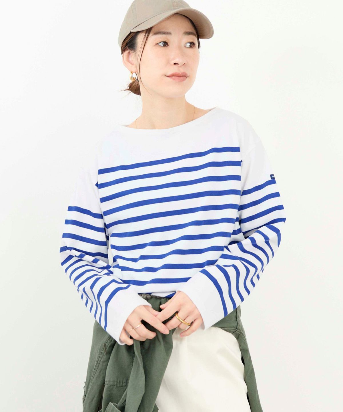 ★フランス製★SAINT JAMES S　ボーダー　Tシャツ　長袖　青　白 SAINT JAMES】ボーダー長袖カットソー-NAVAL/0325109031