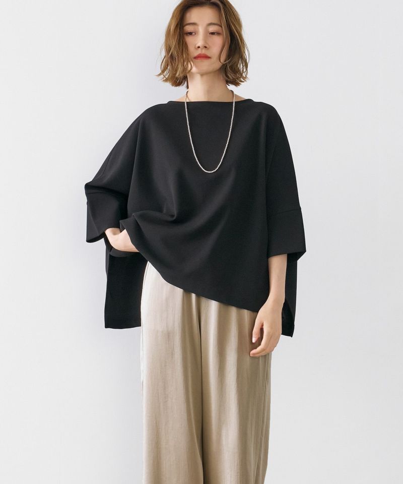 50%off]サイドスリットボートネックプルオーバー/0125109046