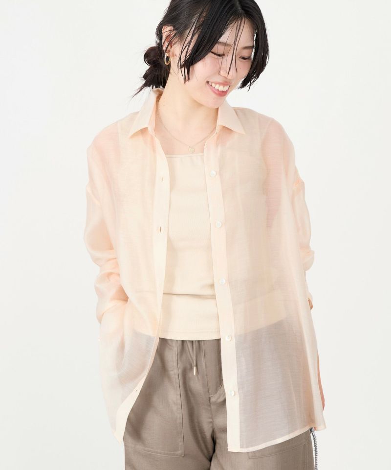 新品 タグ無し シアーフーディーシャツ ベージュ シアーフーディーシャツ（シャツ/ブラウス）｜RETRO GIRL