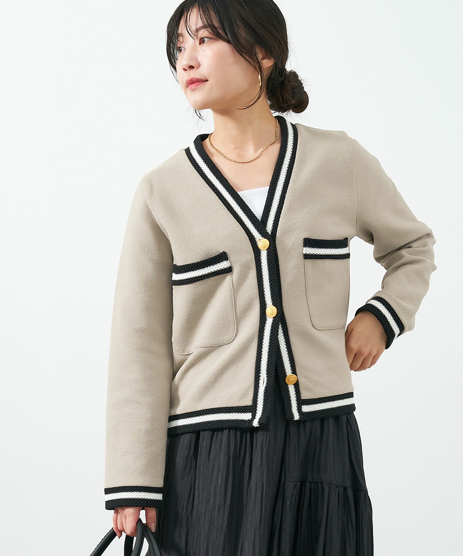ADAWAS】ニットジャケット-LIGHT INLAY JACKET/0325105003 | MICA&DEAL 