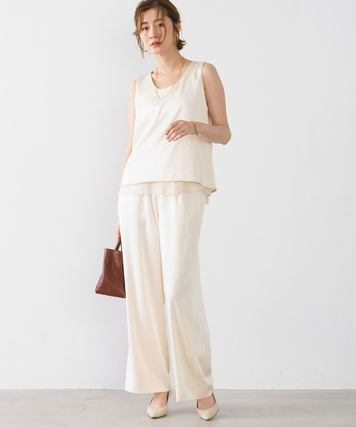MICA&DEAL サテンパンツ 0125103059 ワイド MICA&DEAL マイカ＆ディール サテンパンツ satin easy pt