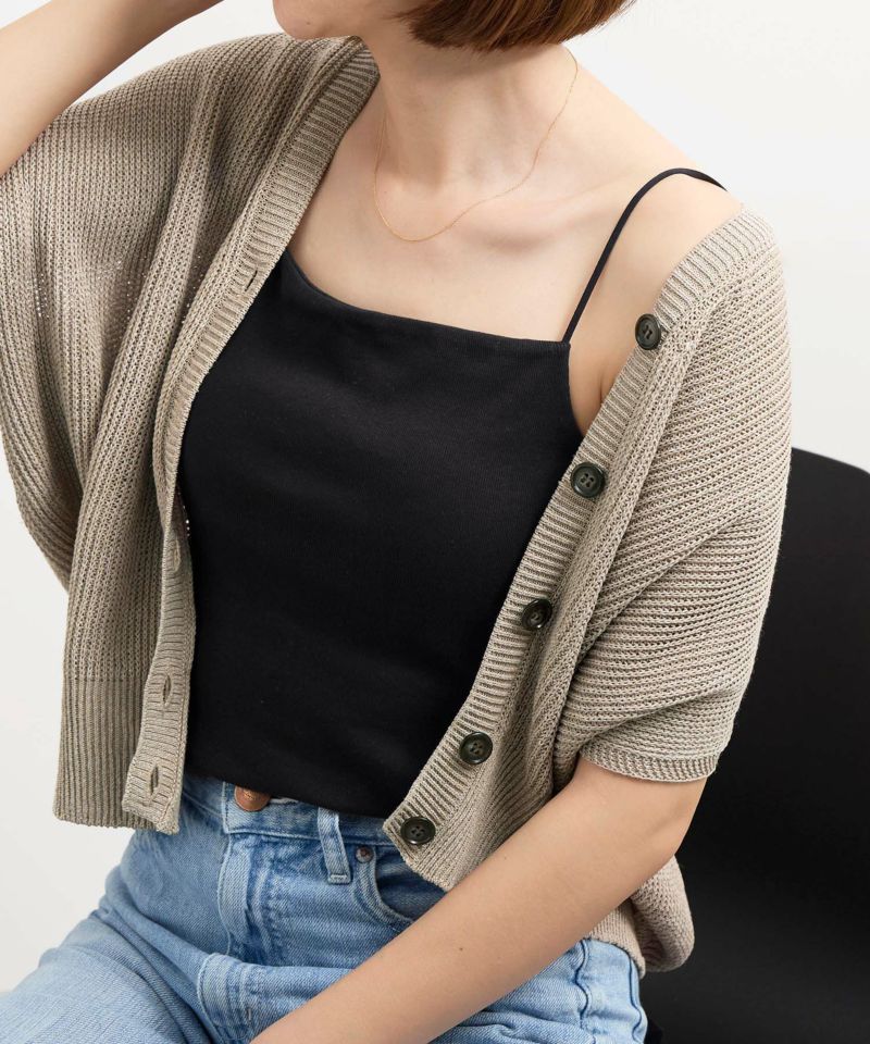 サン　MICALLE MICALLE ジップアップトップス MAISON BREEZE 【SETUP7】ドット柄 シースルートップス 長袖