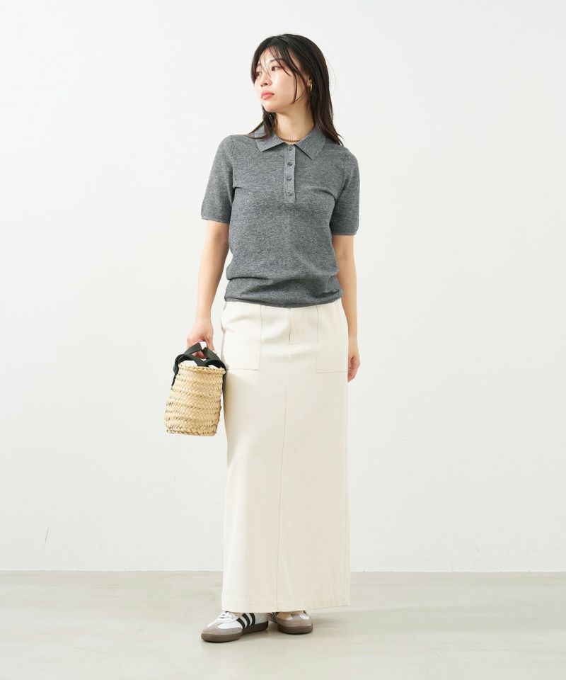 SNIDEL シアーニットポロシャツ Knuth Marf - sheer polo knit / シアーニットポロシャツ