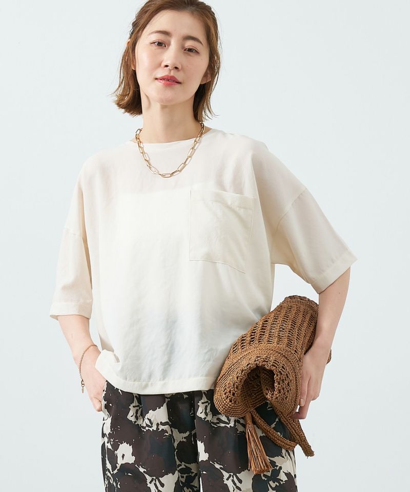 送料無料 マイカアンドディール MICA＆DEAL T-blouse レディース ジャージー素材 Tシャツブラウス 日本製 0125209110 IVORY 50%off]Tブラウス/0125209110 | MICA&DEAL ONLINE STORE