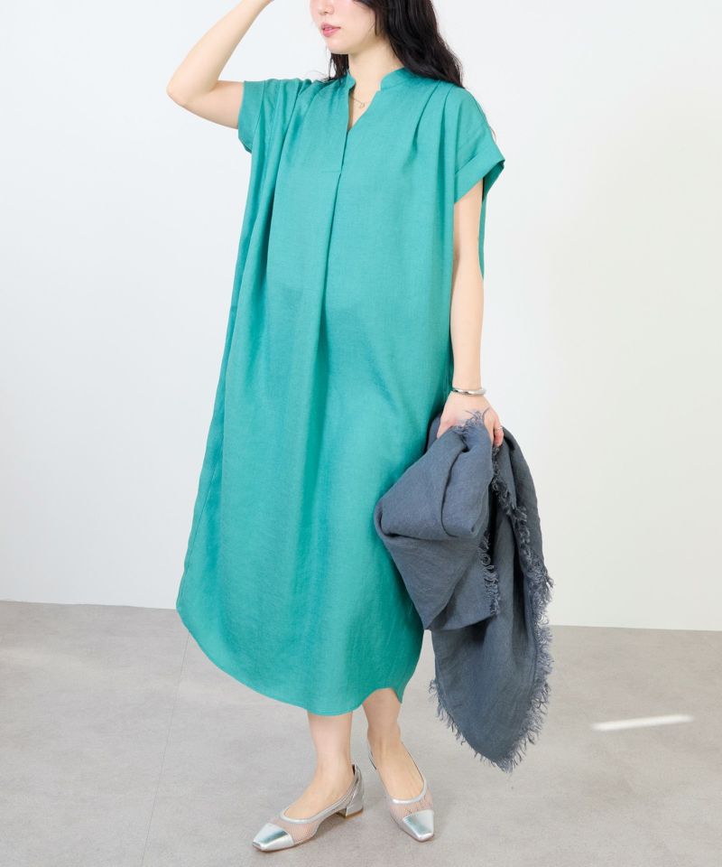 美品✨マイカアンドディール LEE別注 タックショルダーワンピース オレンジ MICA & DEAL(マイカ アンド ディール)の【LEE別注】【洗える