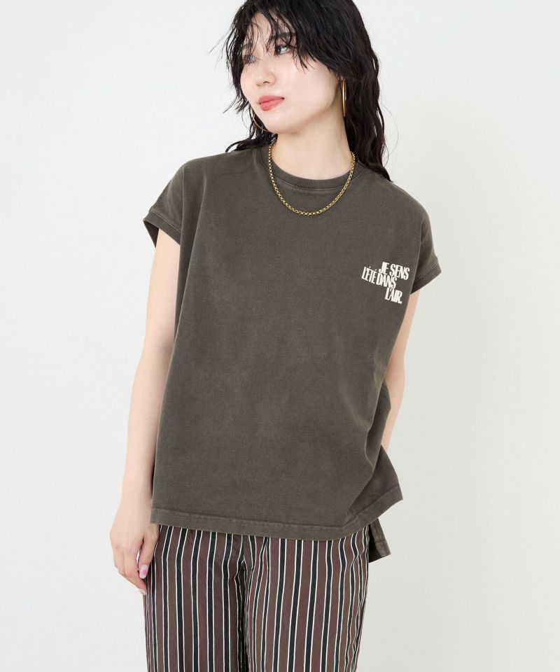 upper hights】フレンチスリーブロゴT-shirt-BIG NO SLEEVE TEE