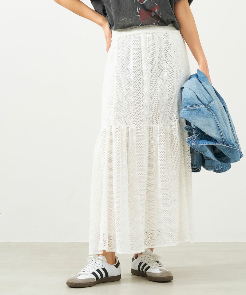 インドレースギャザースカート/0125202149 | MICA&DEAL ONLINE STORE