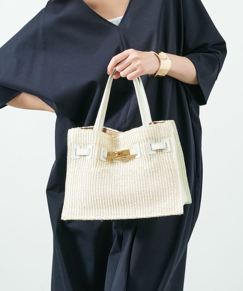 【新品未使用タグ付き　VIOLAd'ORO】ラフィア調2WAYトートバッグ ラフィア風2WAYトートバッグ【VIOLAd'ORO】|ネミカ | レリアン