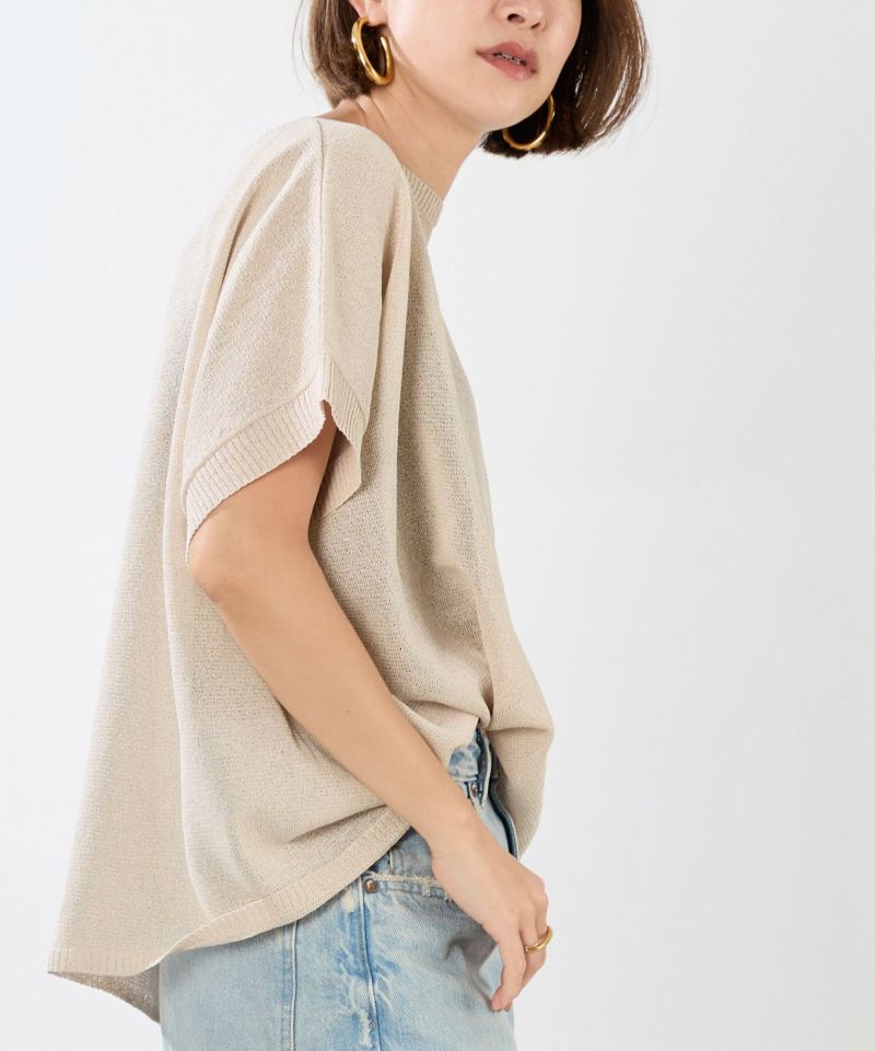 【Hidden Gems】ストライプ ハーフスリーブ ティー 30%off]シアーハーフスリーブニット/0125208184 | MICA&DEAL