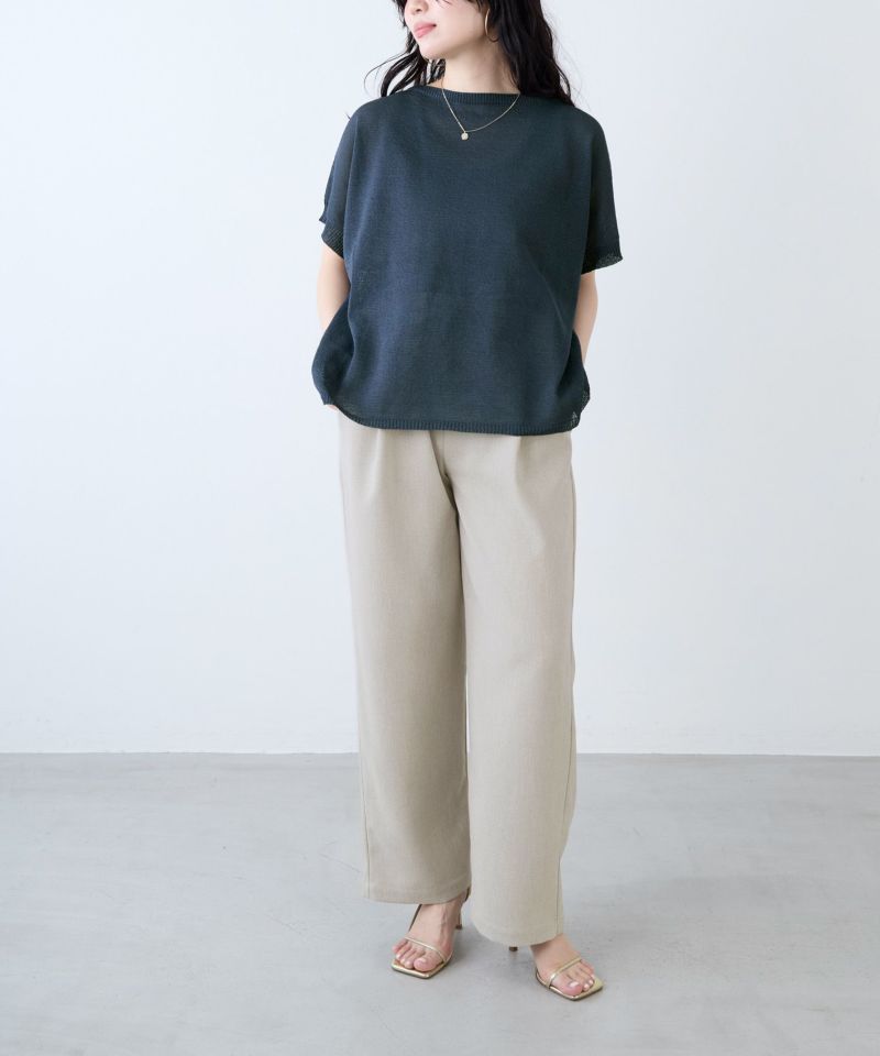 ニット セーター シアーカラースリーブニット レディース 30%off]シアーハーフスリーブニット/0125208184 | MICA&DEAL