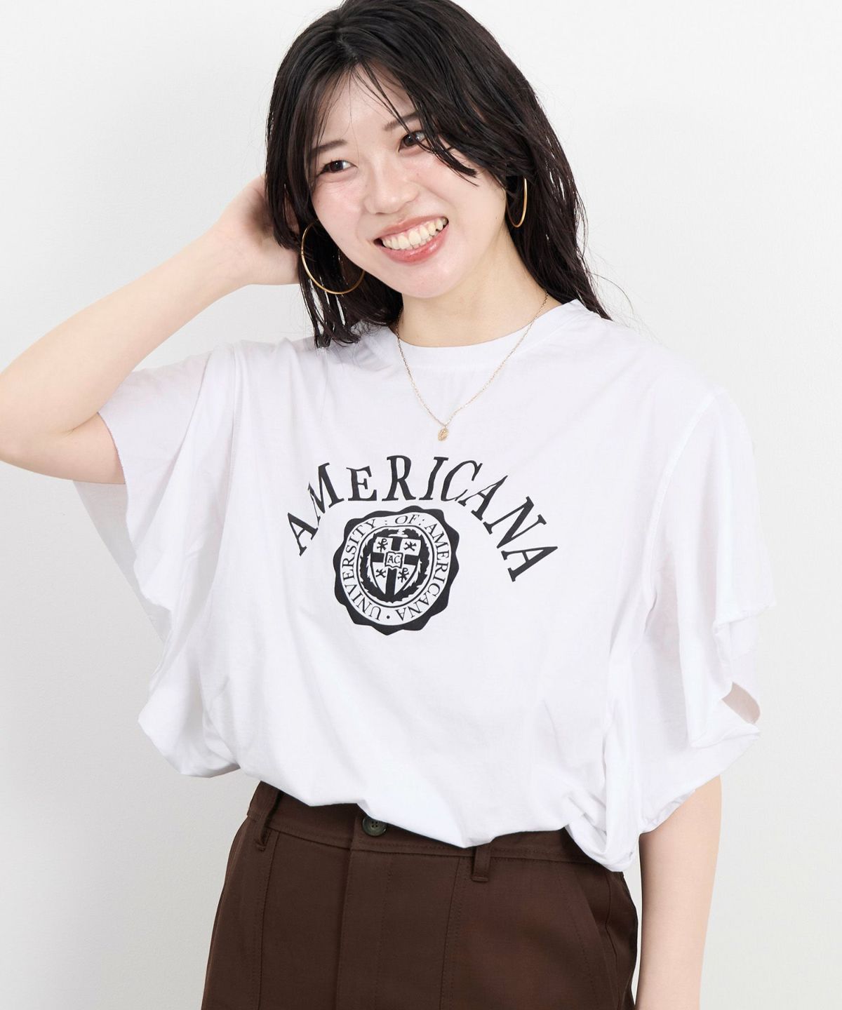 R♡　アメリカーナTシャツ AMERICANA（アメリカーナ）の「【別注】＜AMERICANA＞リンガーT