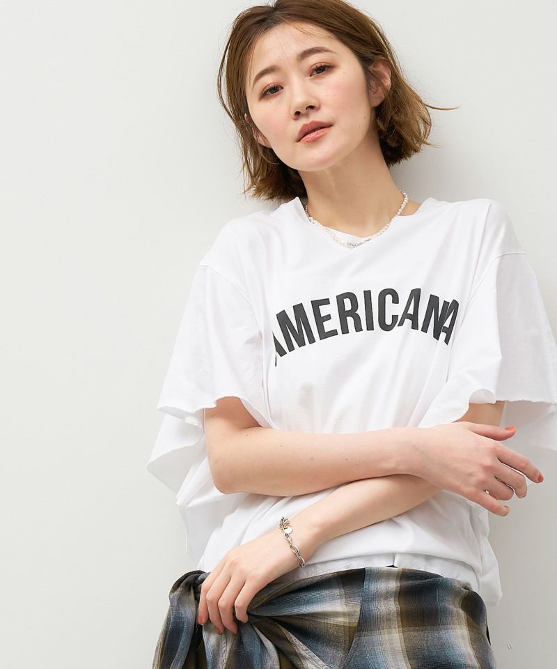 MICA & DEAL　Americana　フリルTシャツ　日本製 MICA & DEAL Americana フリルTシャツ 日本製 - メルカリ