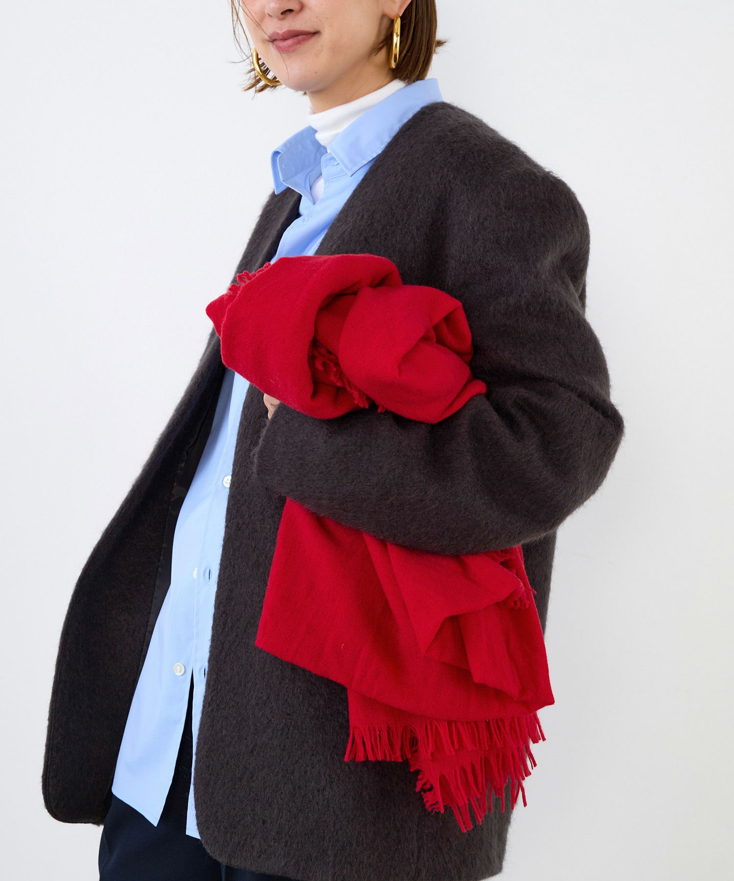 30%off]【ASAUCE MELER】ファインラムエアリーソリッドウールストール